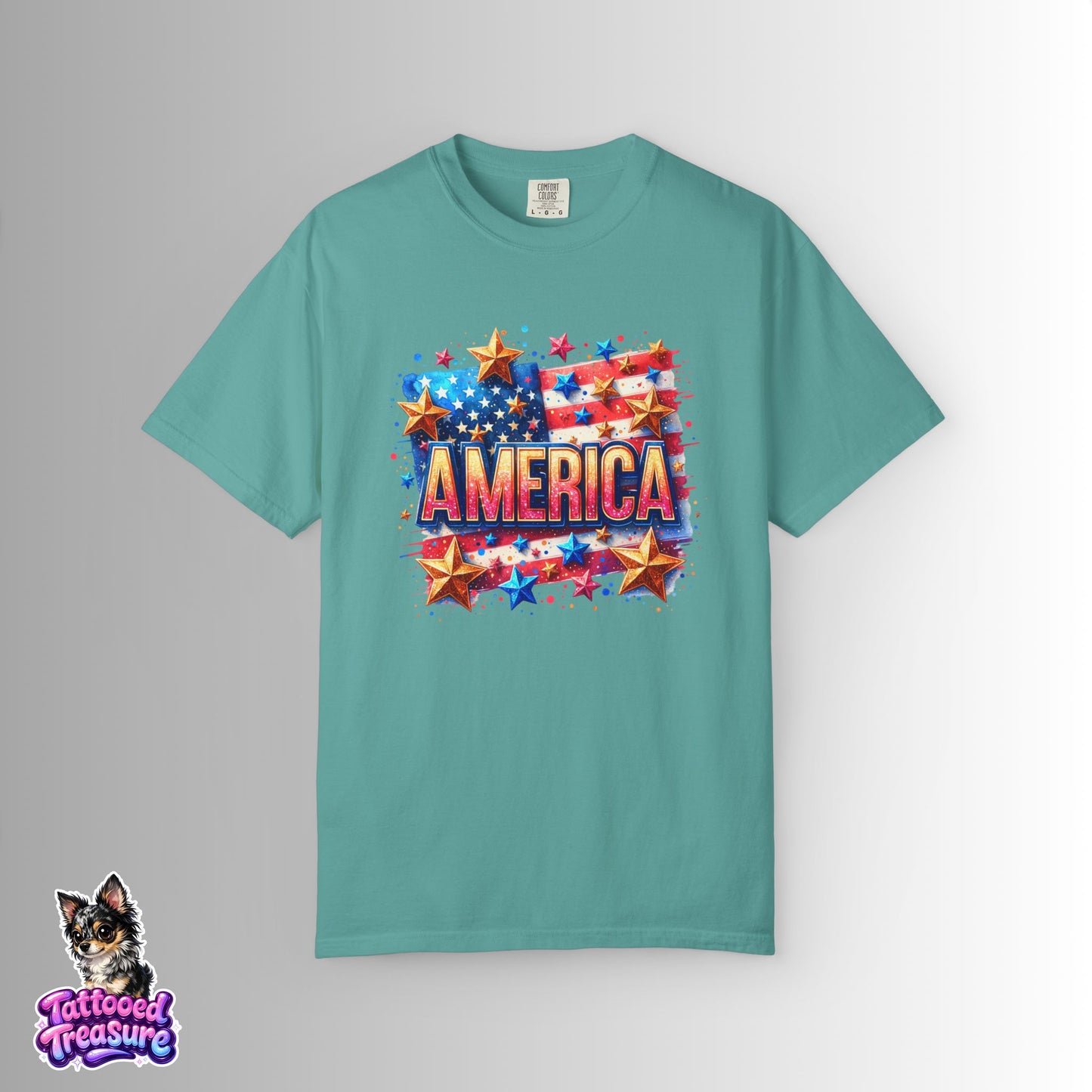 America Flag Stars T-Shirt — Patriotic 4th of July Graphic Tee