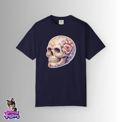 Pastel Floral Sugar Skull T-Shirt