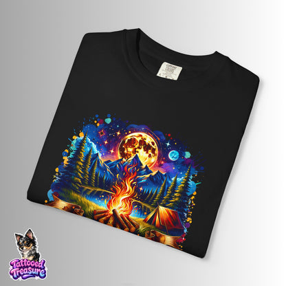 Camping Vibes T-Shirt — "Family Camping Trip" Campfire & Moon Graphic Tee