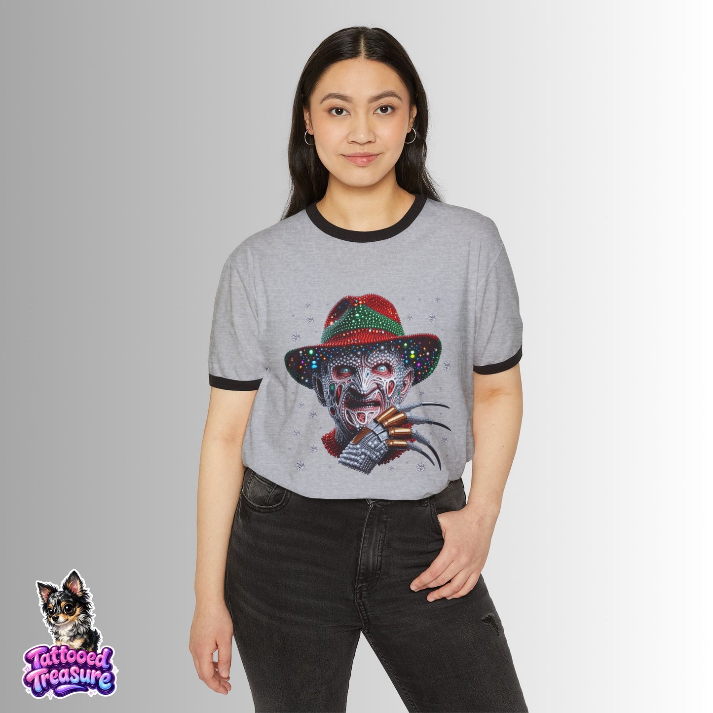 Freddy Krueger Horror Ringer T-Shirt – Vintage Nightmare Movie Tee