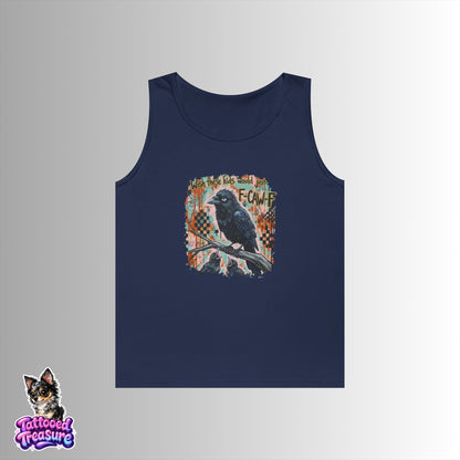 Raven Graphic FCAWF Tank Top – Vintage Crow Art "Face" Design