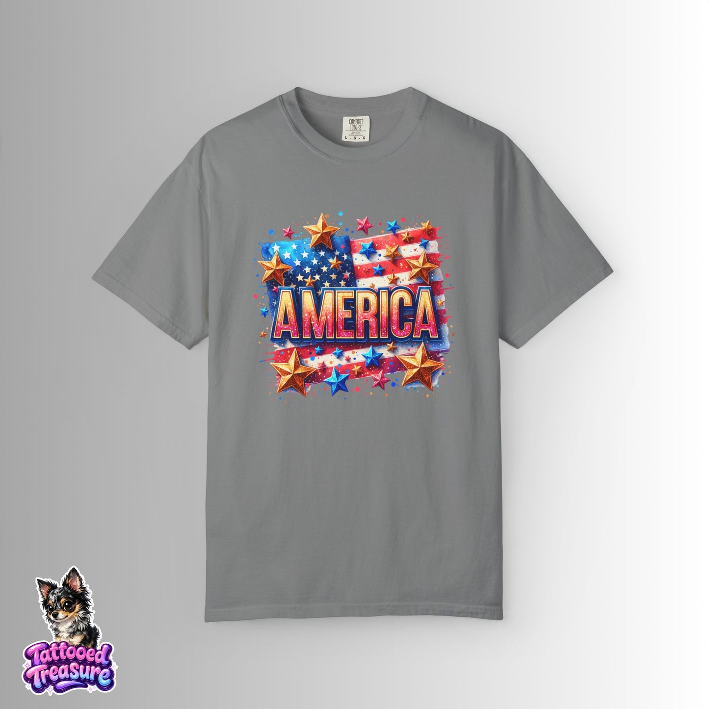 America Flag Stars T-Shirt — Patriotic 4th of July Graphic Tee