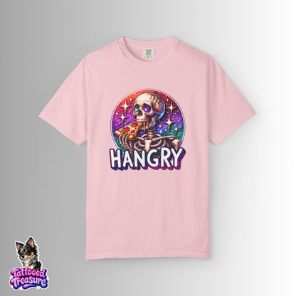 Hangry Skeleton Pizza T-Shirt — Cute Spooky Graphic Tee