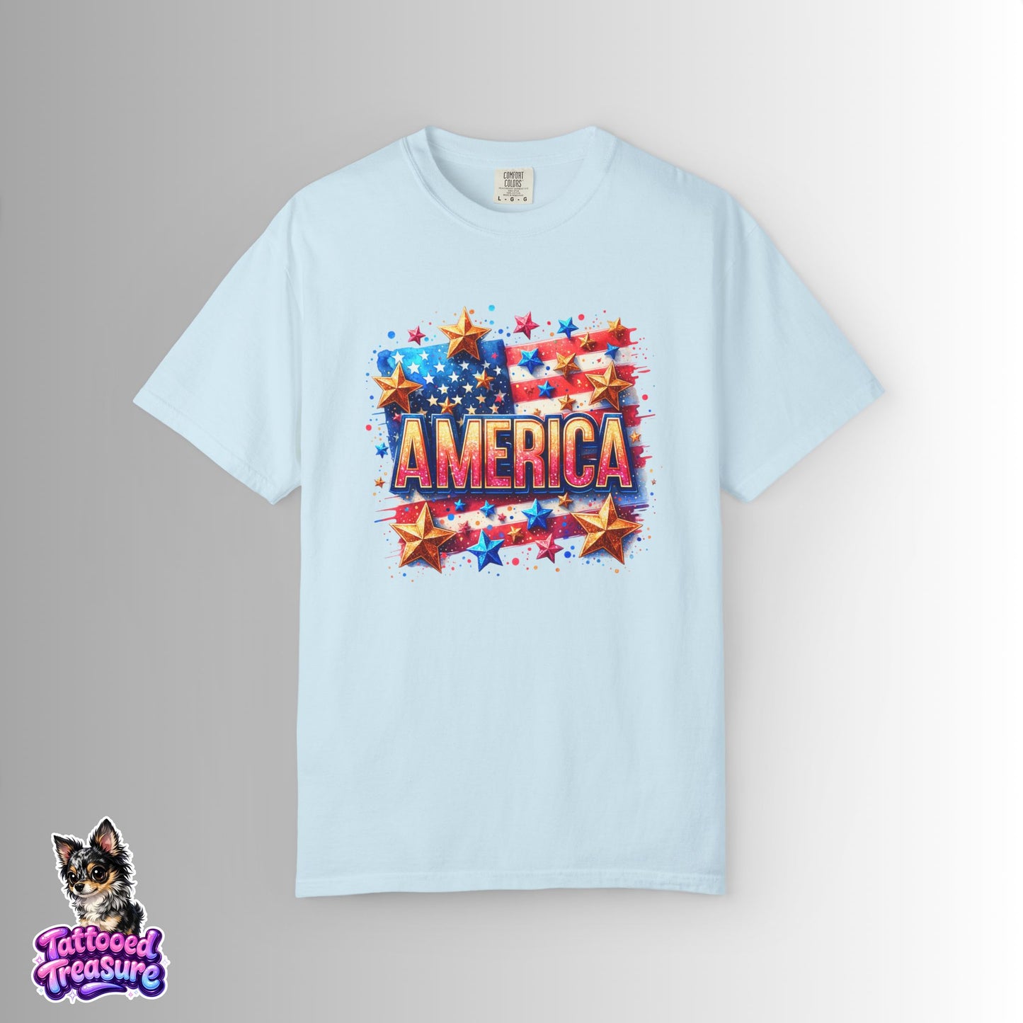 America Flag Stars T-Shirt — Patriotic 4th of July Graphic Tee