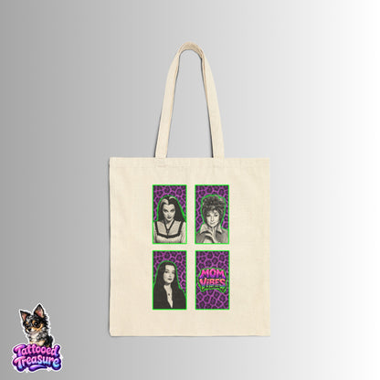 Canvas Tote Bag — Retro Goth Portraits "Mom Vibes" Art Print