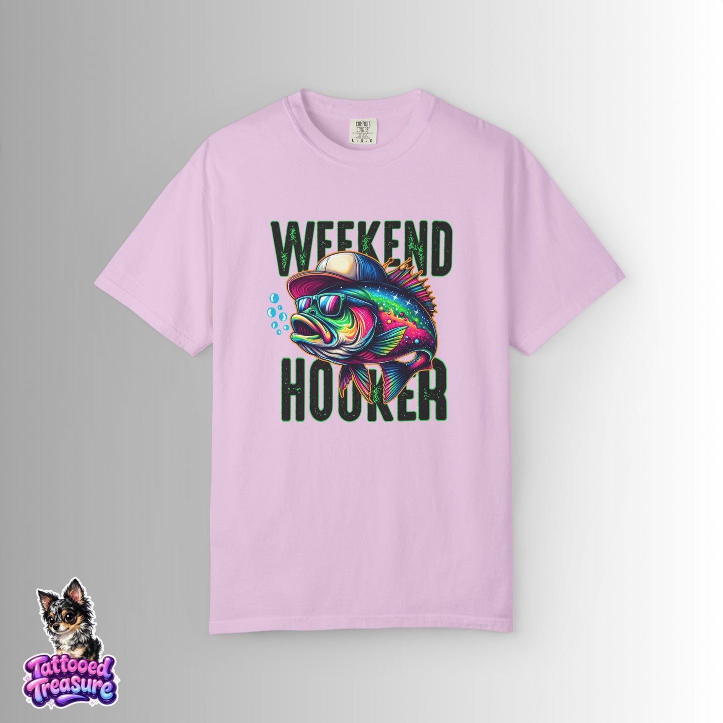 Weekend Hooker Fishing T-Shirt — Colorful Trout Graphic Tee for Anglers