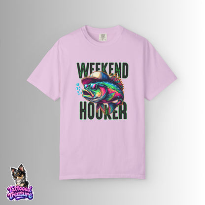 Weekend Hooker Fishing T-Shirt — Colorful Trout Graphic Tee for Anglers