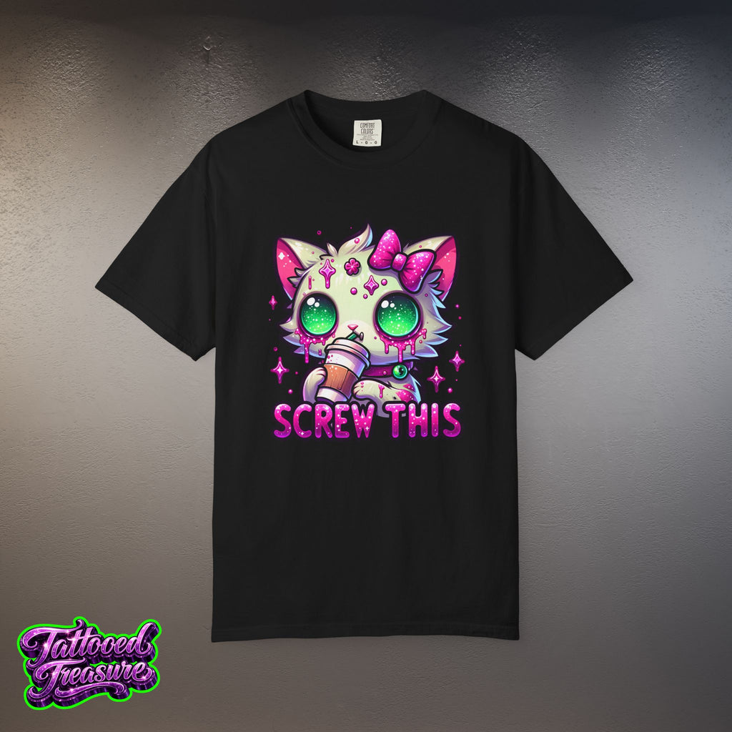Kawaii 'Screw This' Cat T-Shirt