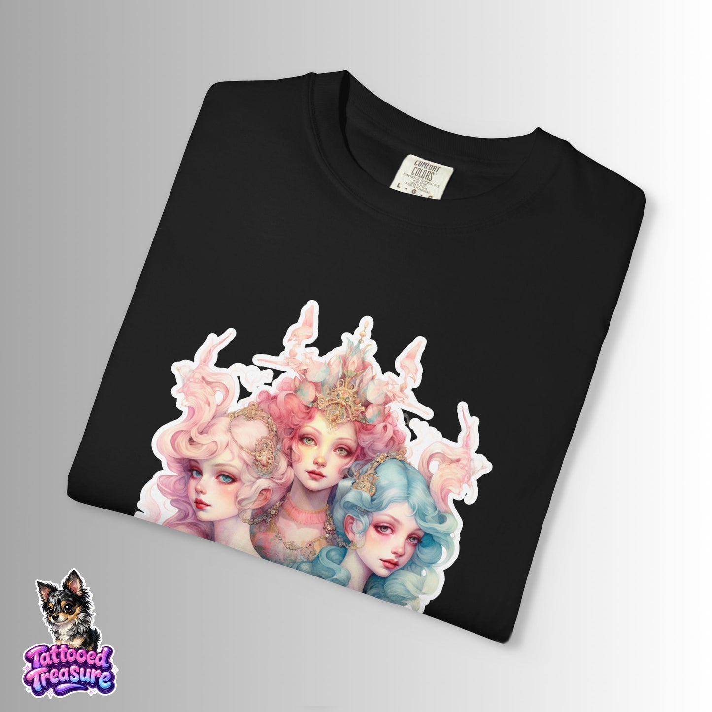 Pastel Sirens Art T-Shirt — Watercolor Triple Muse Design