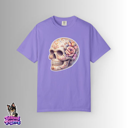 Pastel Floral Sugar Skull T-Shirt