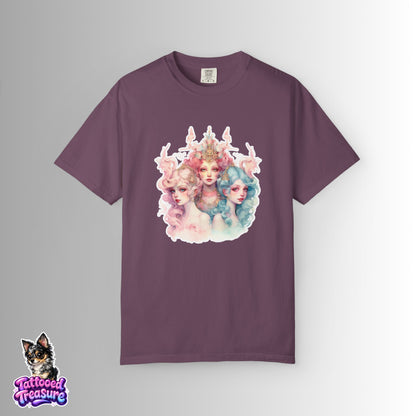 Pastel Sirens Art T-Shirt — Watercolor Triple Muse Design