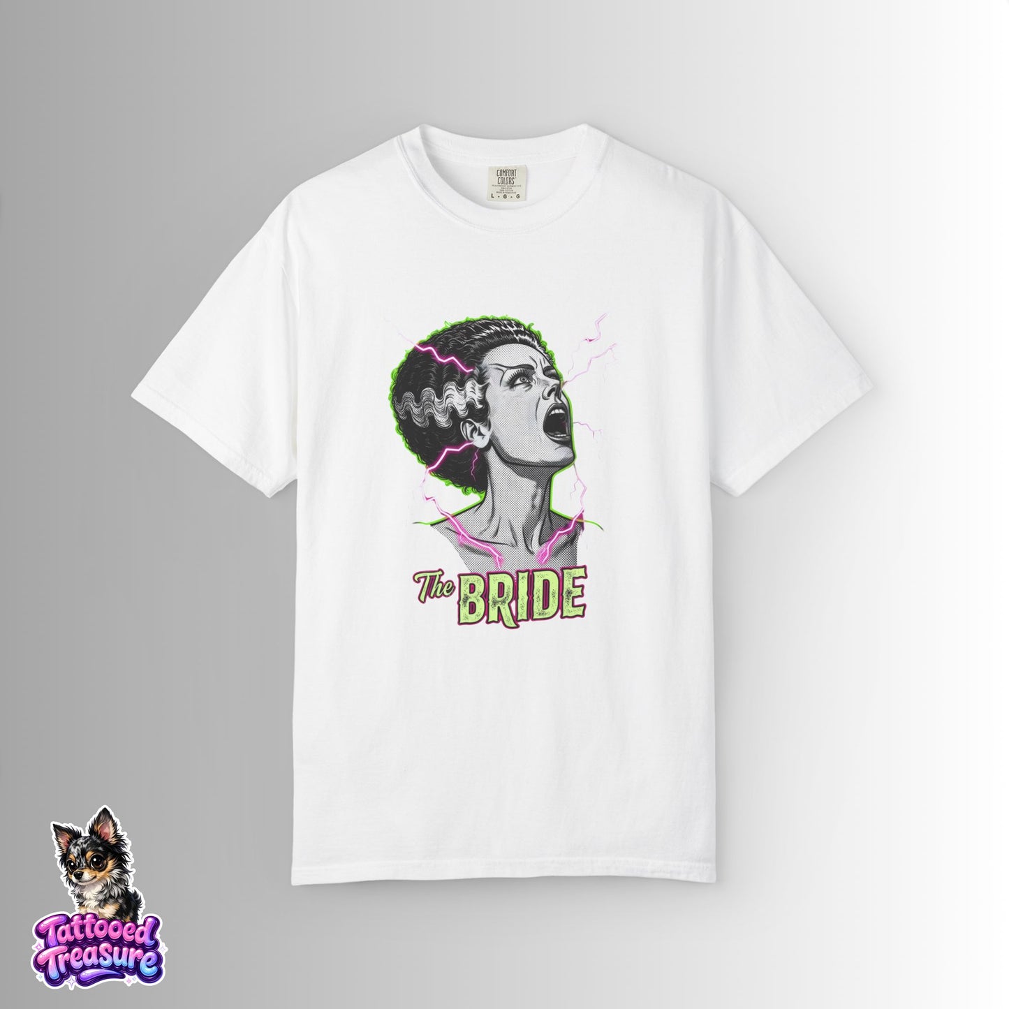 Bride of Frankenstein Graphic T-Shirt — Retro Horror Bride Tee