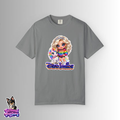 Dead Inside Rainbow Girl T-Shirt — Cute Chibi with Unicorn Pet
