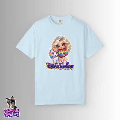 Dead Inside Rainbow Girl T-Shirt — Cute Chibi with Unicorn Pet