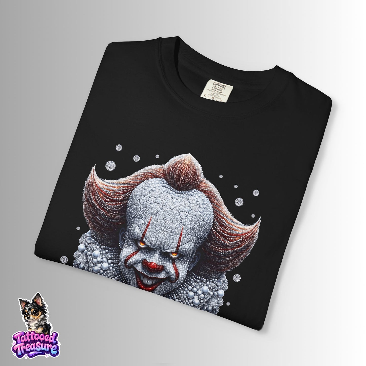 Horror Clown T-Shirt — Creepy Pennywise-Inspired Face Graphic