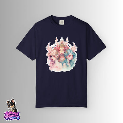 Pastel Sirens Art T-Shirt — Watercolor Triple Muse Design