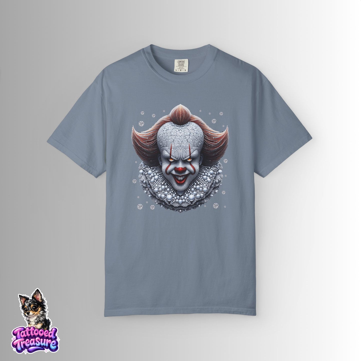 Horror Clown T-Shirt — Creepy Pennywise-Inspired Face Graphic