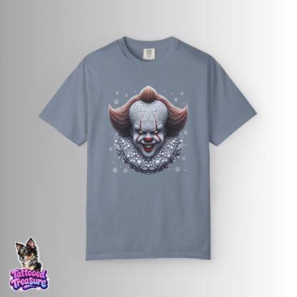 Horror Clown T-Shirt — Creepy Pennywise-Inspired Face Graphic